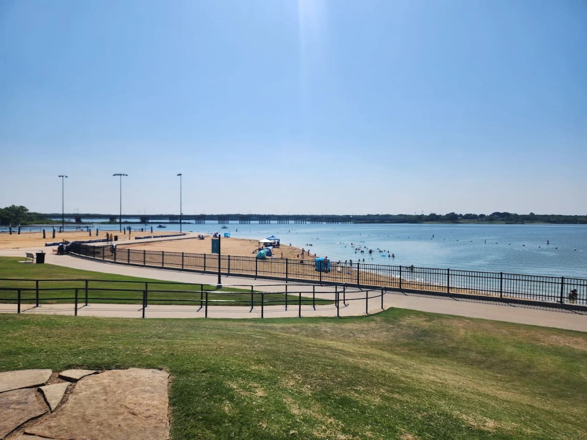 The sandy beach and shoreline at Little Elm, TX.