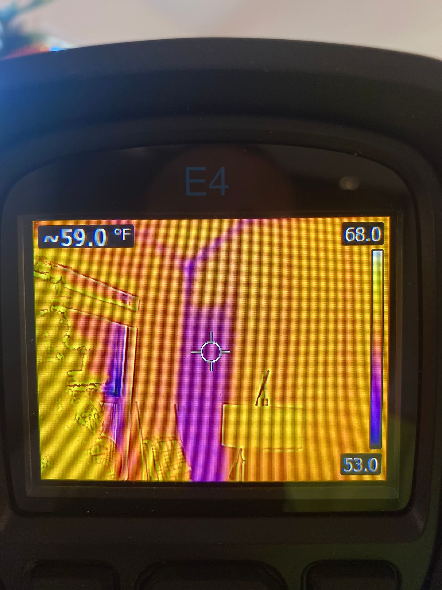 Thermal imaging scan of a doorway used to catch issues before a buyer's inspector does.